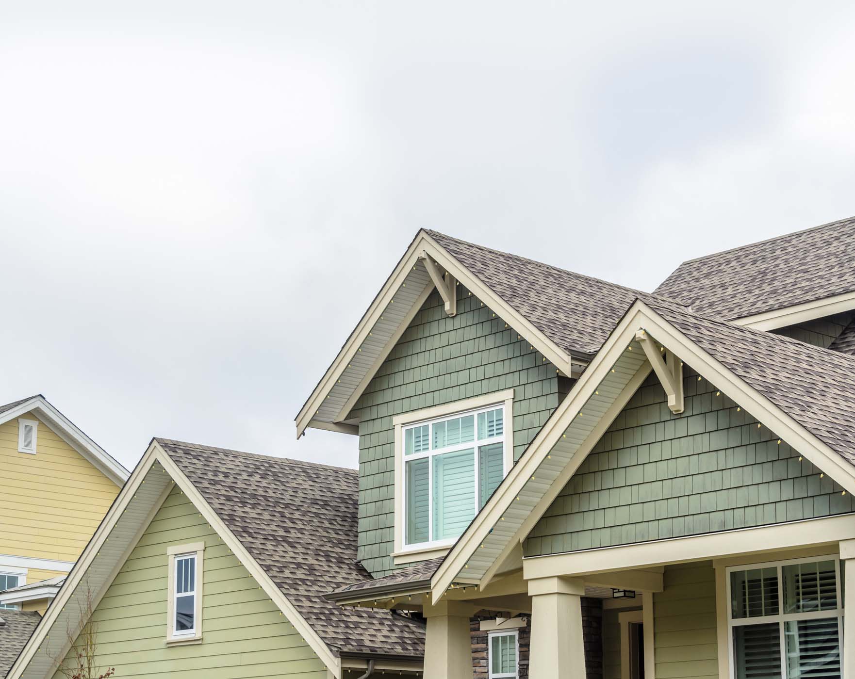 A home with a new asphalt shingle roof