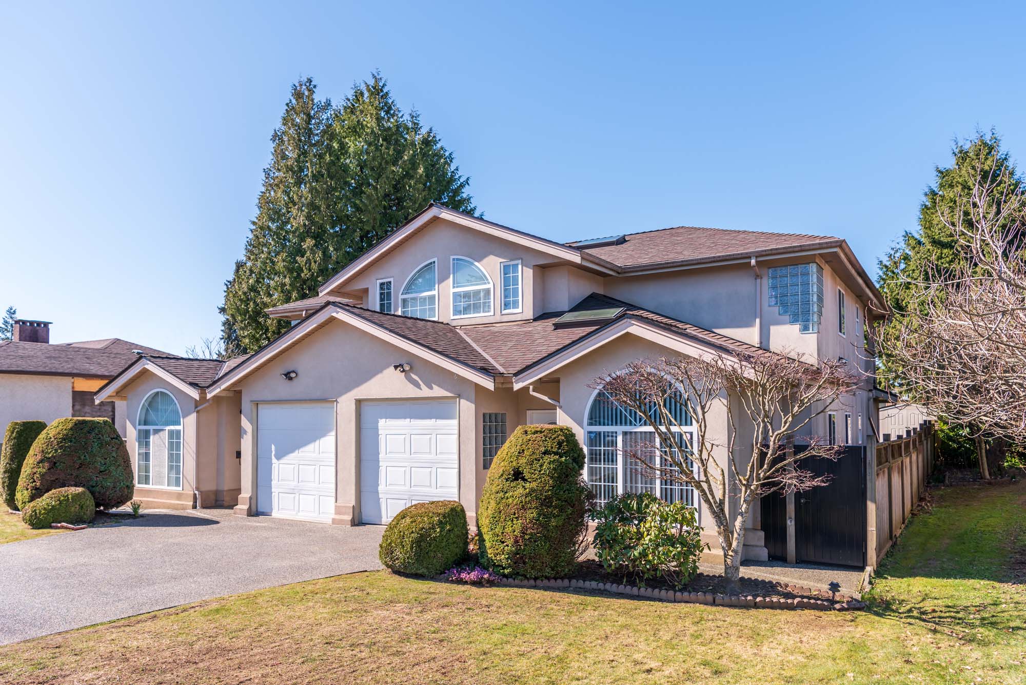 A suburban home with new roof