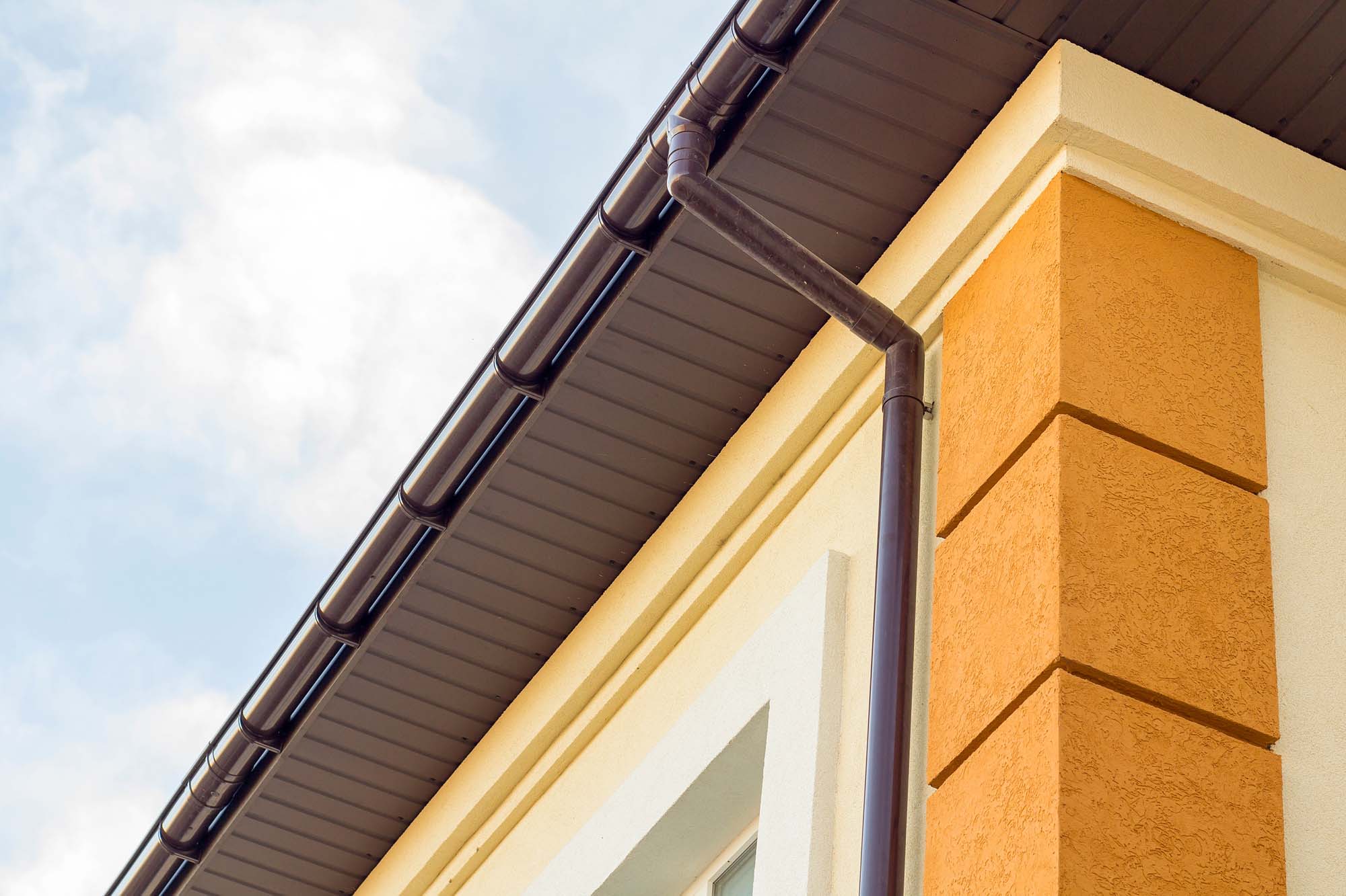 Close up of a gutter system